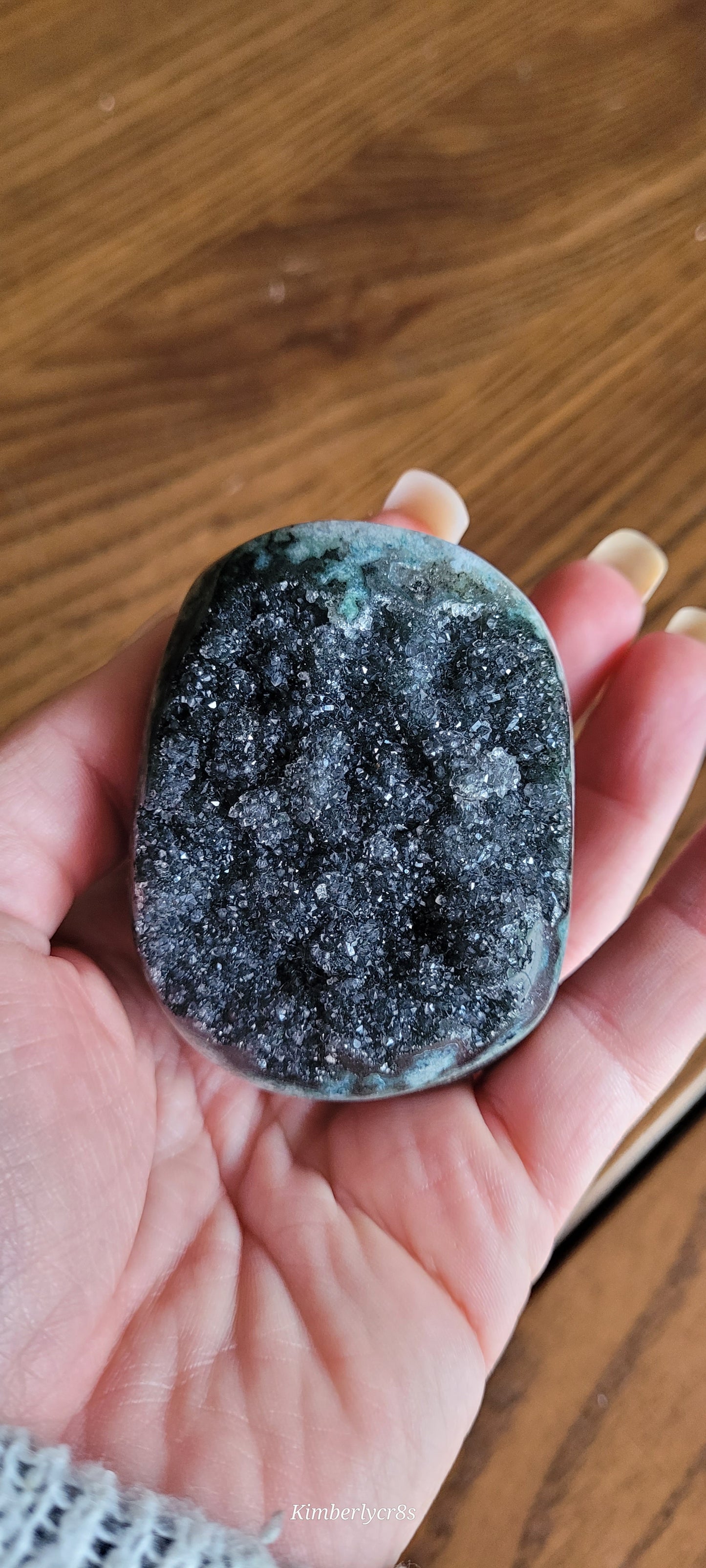 Black Amethyst on Agate