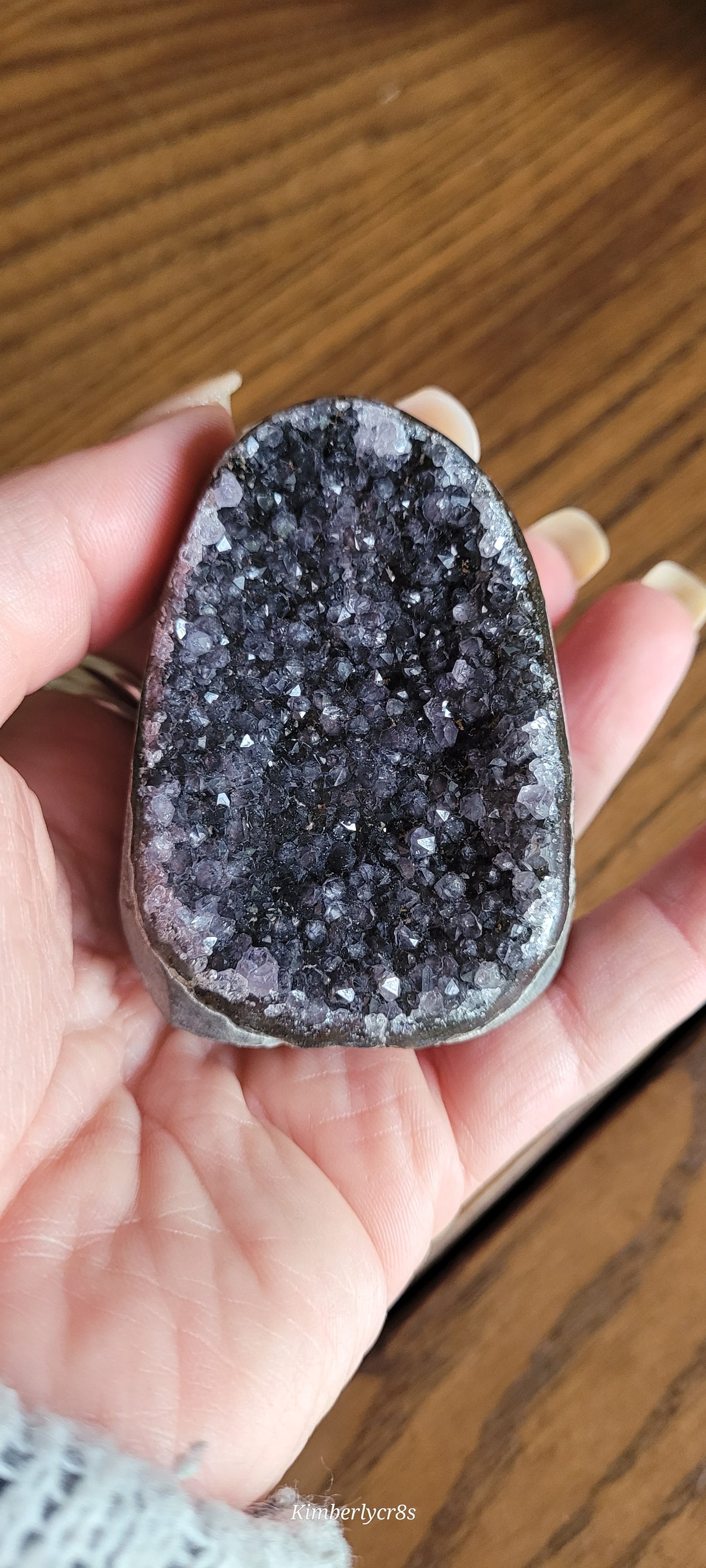 Black Amethyst on Agate